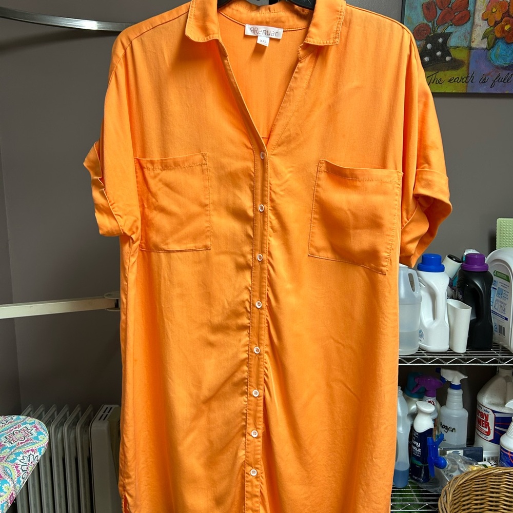 Renuar Orange Dress ~ VERY COMFORTABLE. Size XXL but fits like a 16
